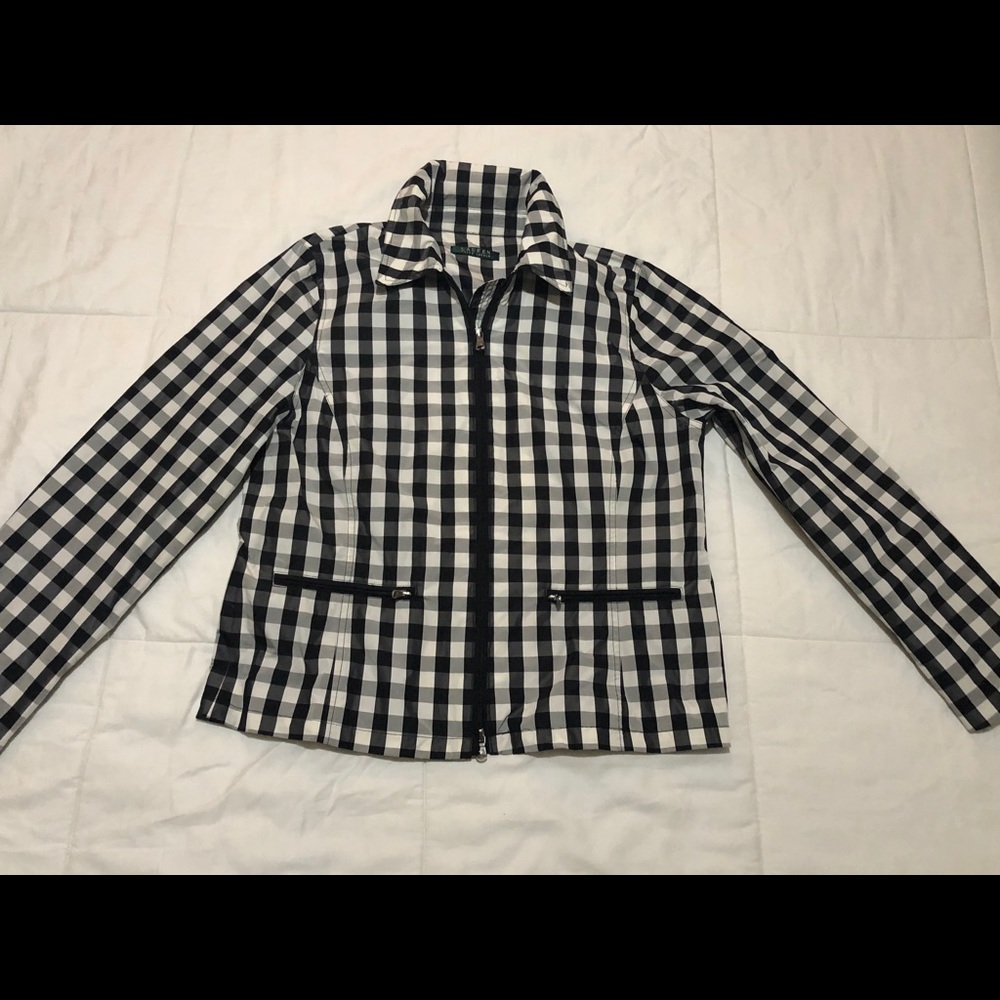 Ralph Lauren 🖤🤍 plaid windbreaker lined jacket.